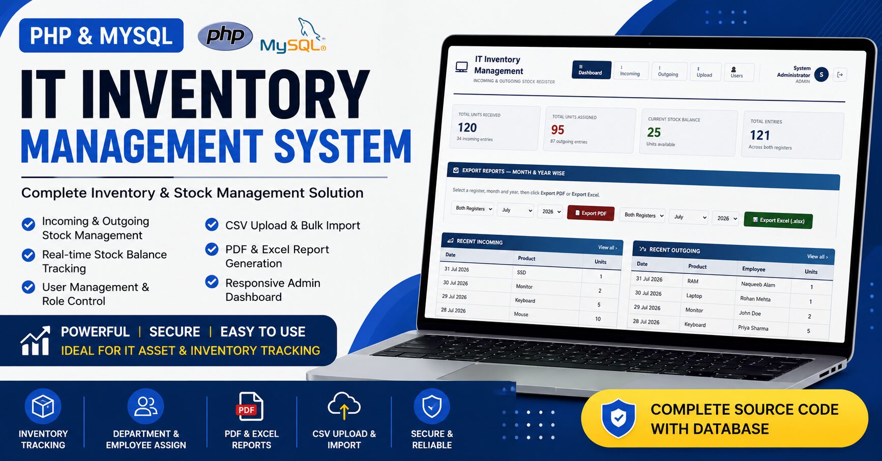 IT Inventory Management System in PHP and MySQL with Source Code IT Inventory Management System in PHP and MySQL with Source Code